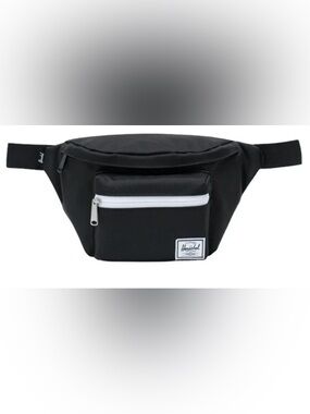 Herschel Supply Company Black Belt Bag with White Zip